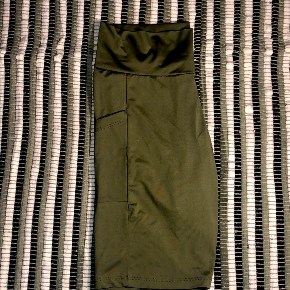 Army Green Biker Shorts